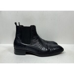 Jo Ghost Leather Ankle Black Exotic Leather Chelsea Boots Size EU 44.5 / 11.5 US